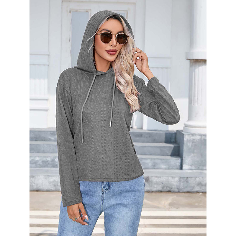 Cable Knit Hooded Pullover