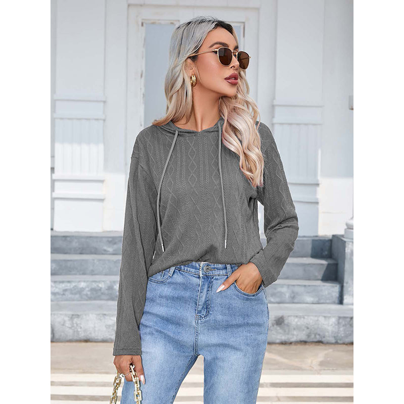 Cable Knit Hooded Pullover