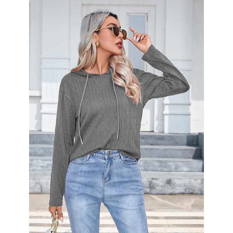 Cable Knit Hooded Pullover
