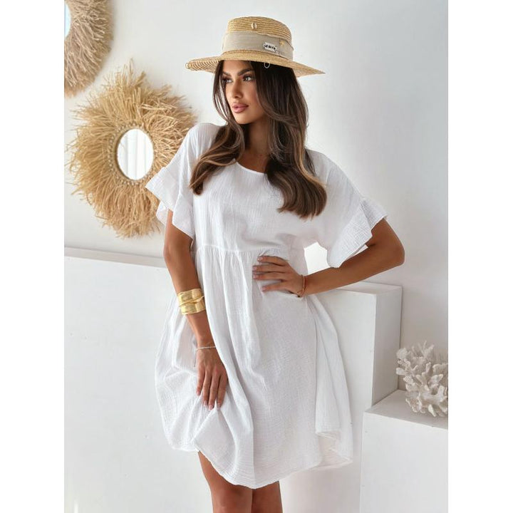 Flutter Sleeve Fit and Flare Dress
