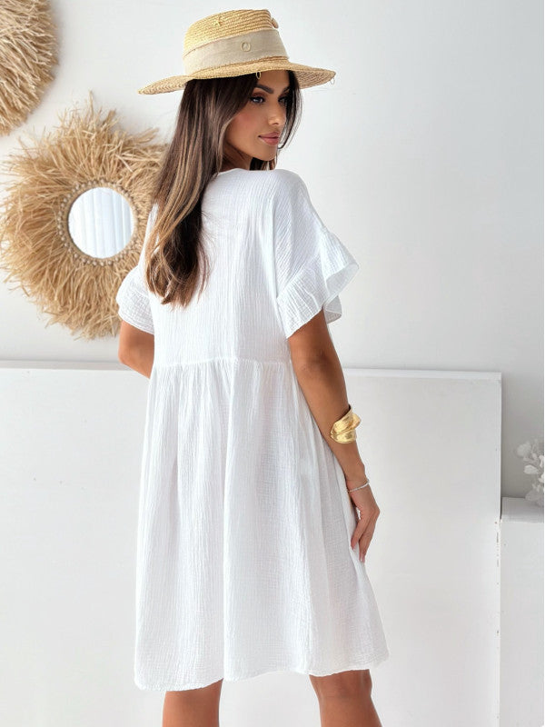 Flutter Sleeve Fit and Flare Dress