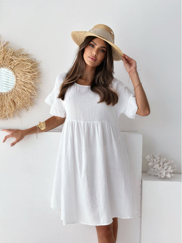 Flutter Sleeve Fit and Flare Dress
