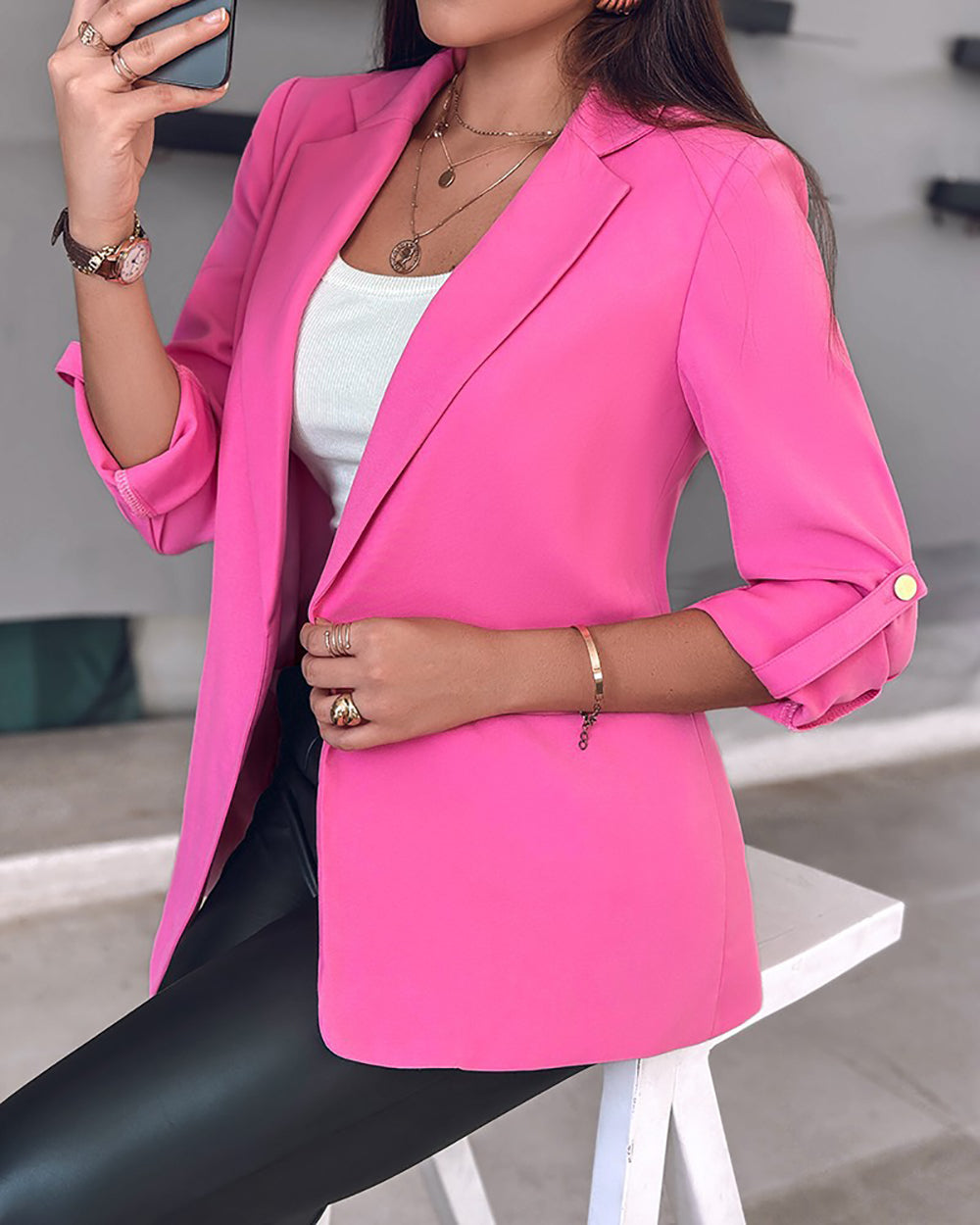 Women Lightweight Open Front Jacket