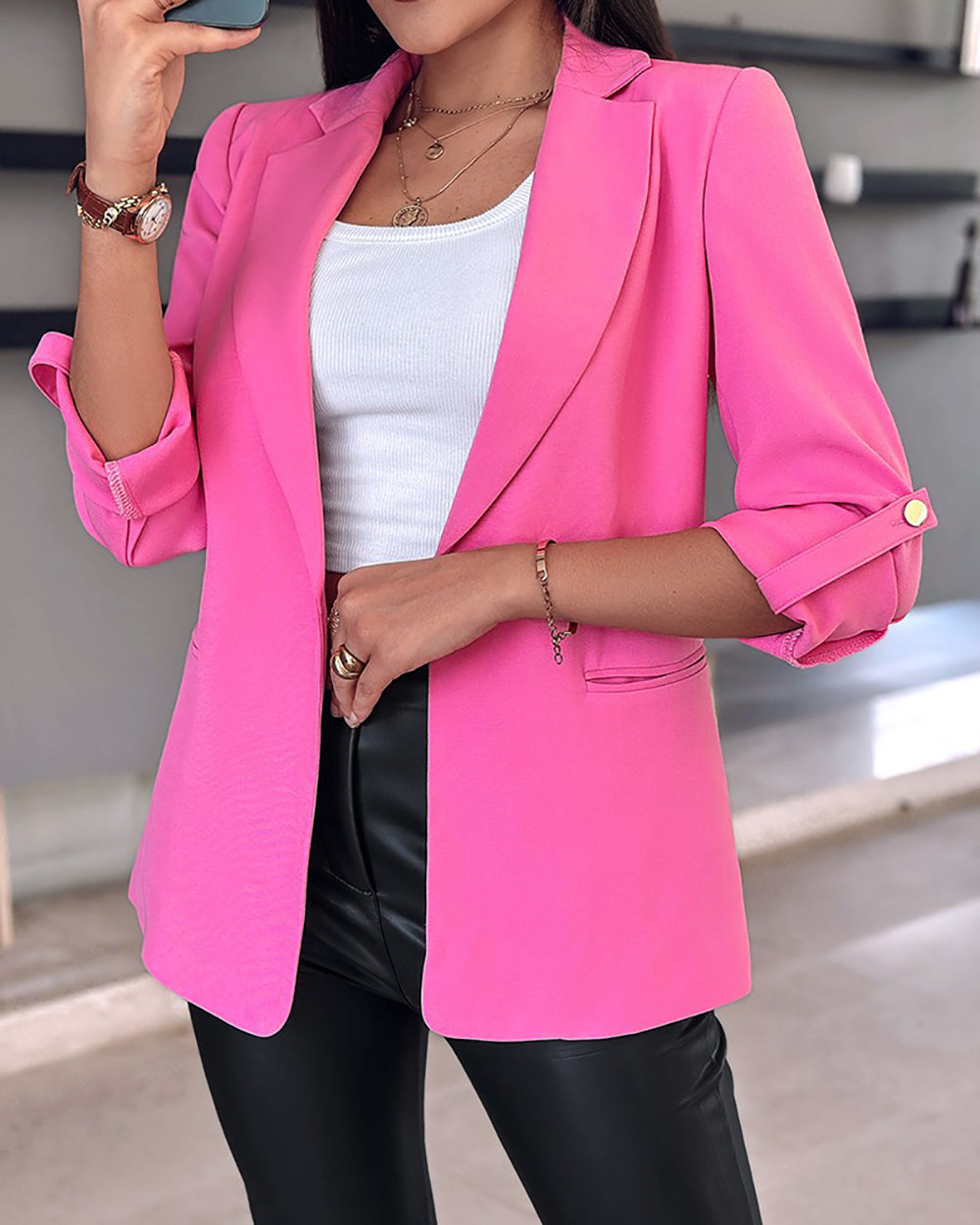 Women Lightweight Open Front Jacket