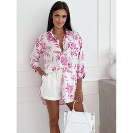 Women Floral Printed Spread Collar Casual Shirt