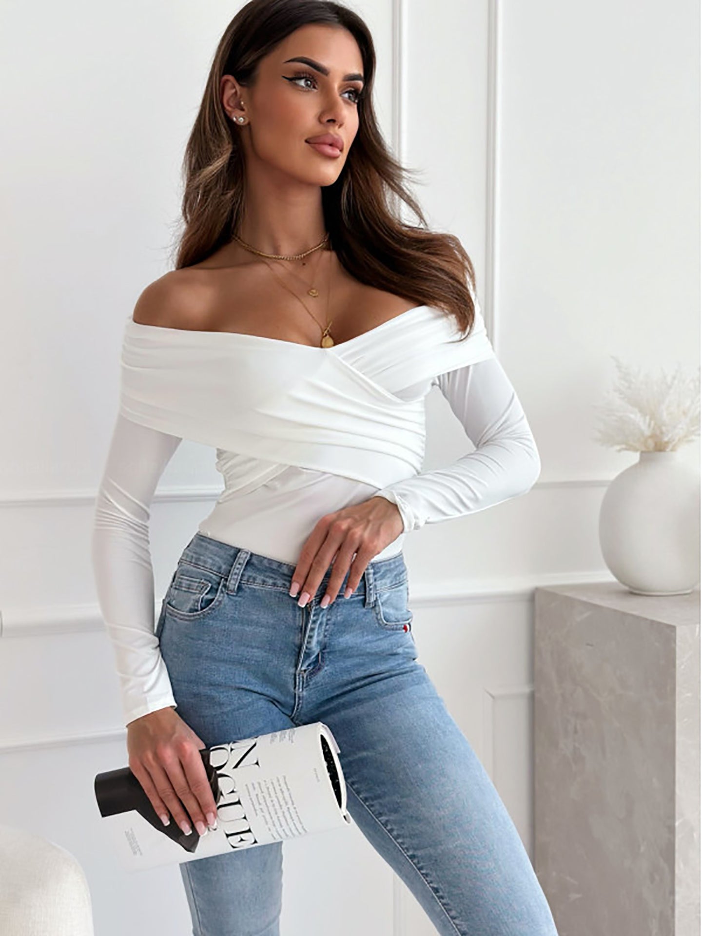 Women Solid Off-Shoulder Top