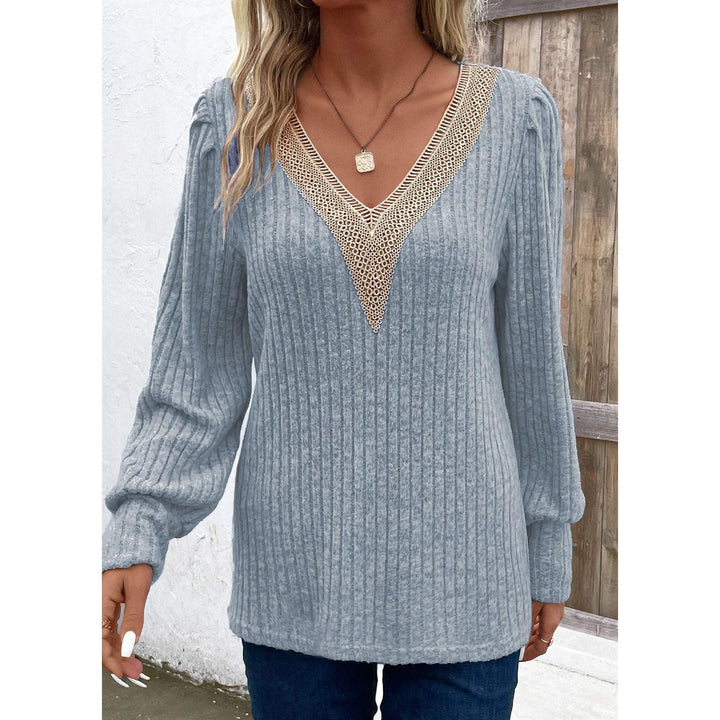 Women Vertical Striped V-Neck Top