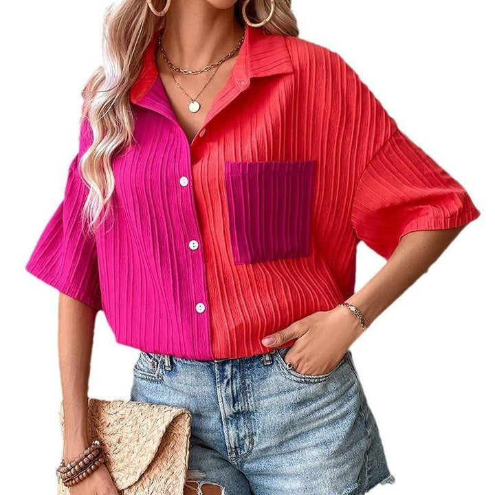 Women Colourblocked Oversized Casual Shirt