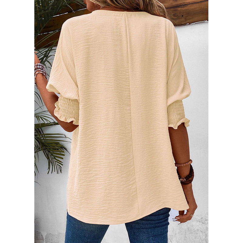 Textured Puff Sleeves Top