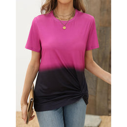 Women Tie and Dye Round Neck Top