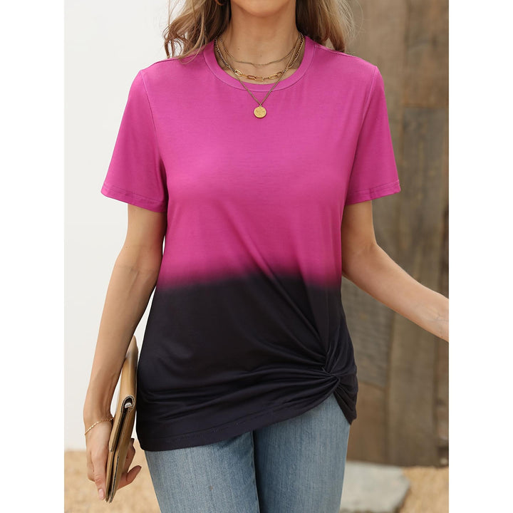 Women Tie and Dye Round Neck Top