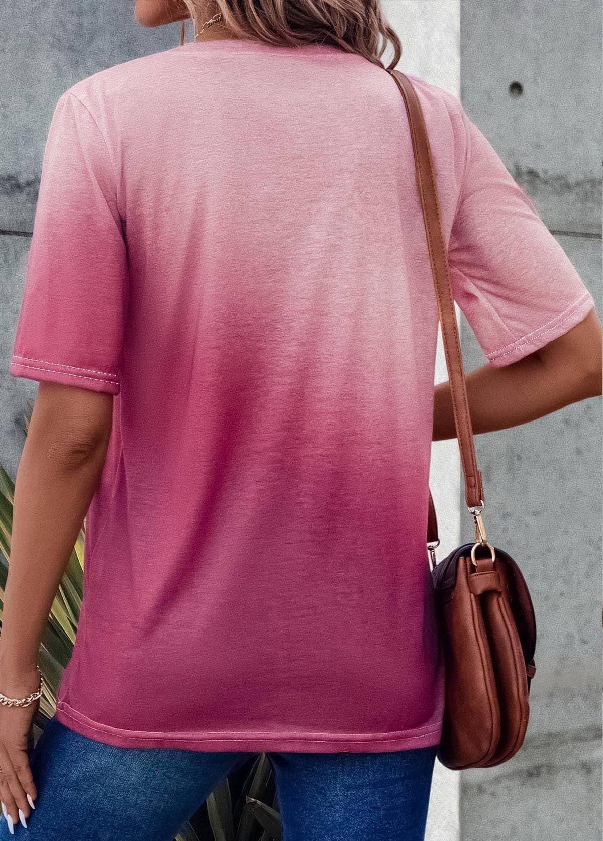 Women Tie and Dye Round Neck Top