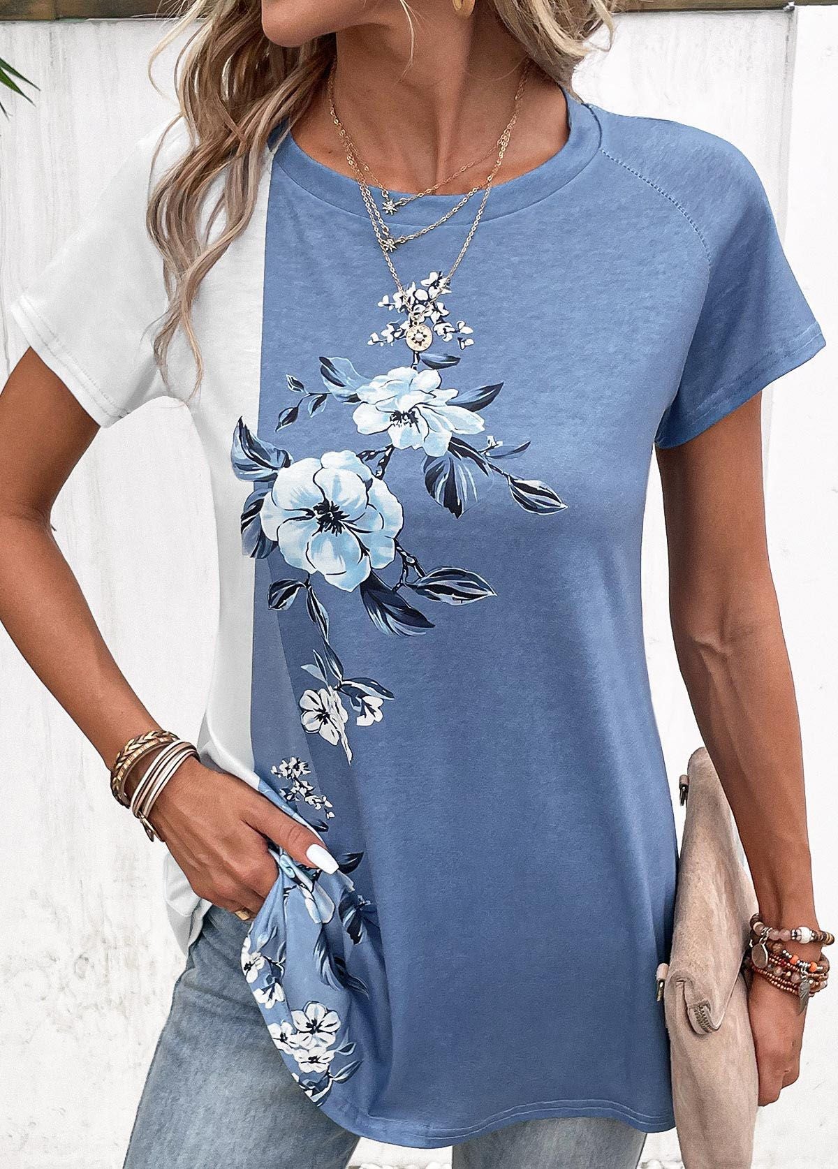 Women Floral Printed Round Neck Top