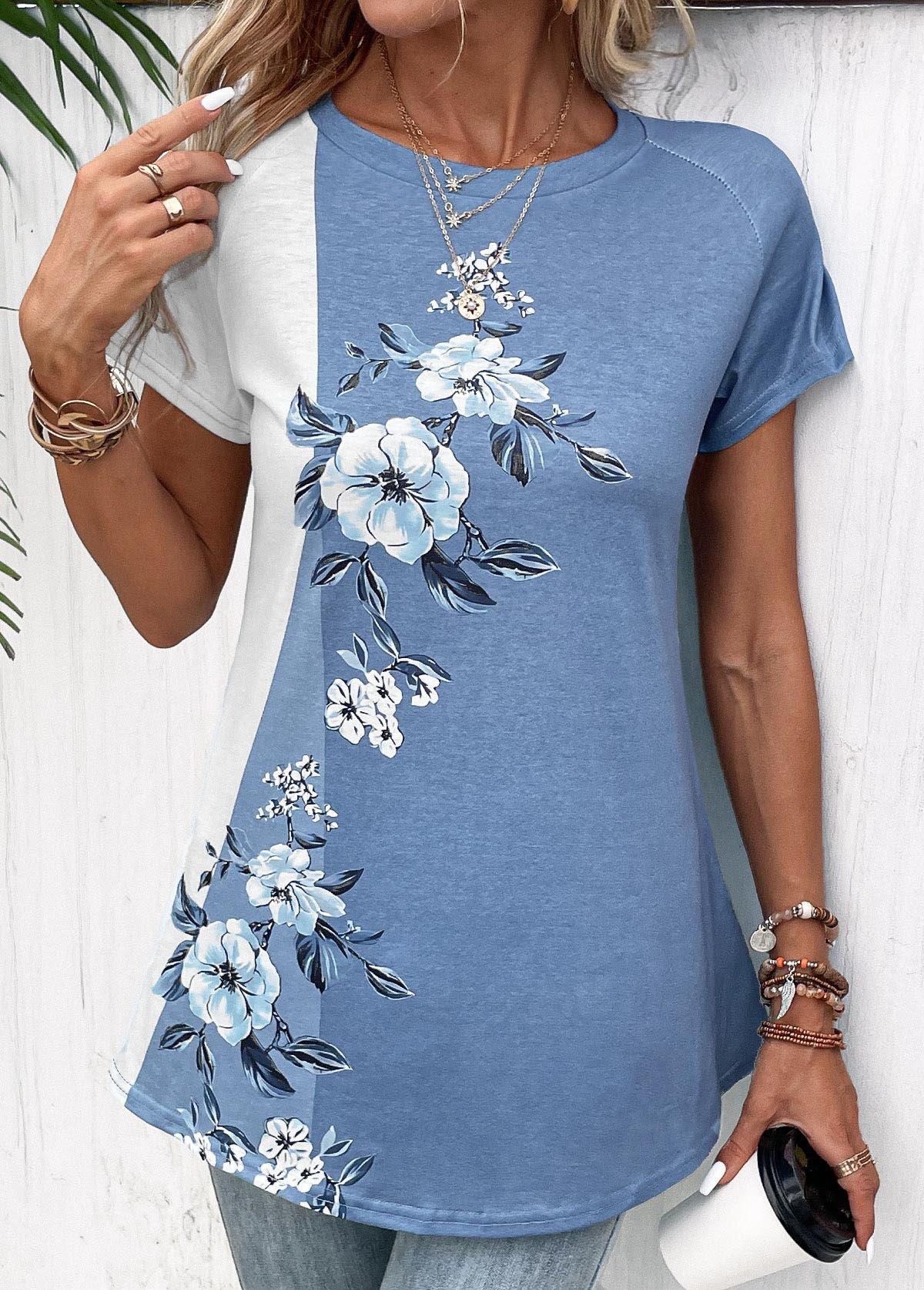 Women Floral Printed Round Neck Top