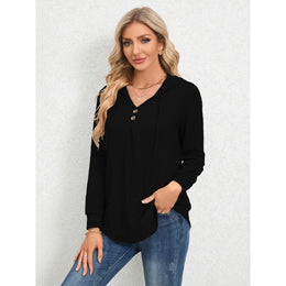 Women Solid V-Neck Top