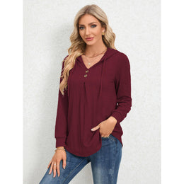 Women Solid Hood Top