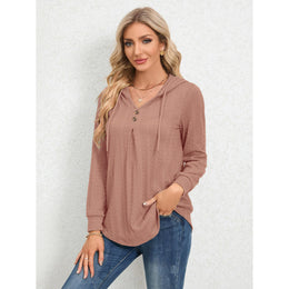 Women Solid Hood Top