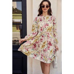 Floral Printed Fit and Flare Knee Length Dress