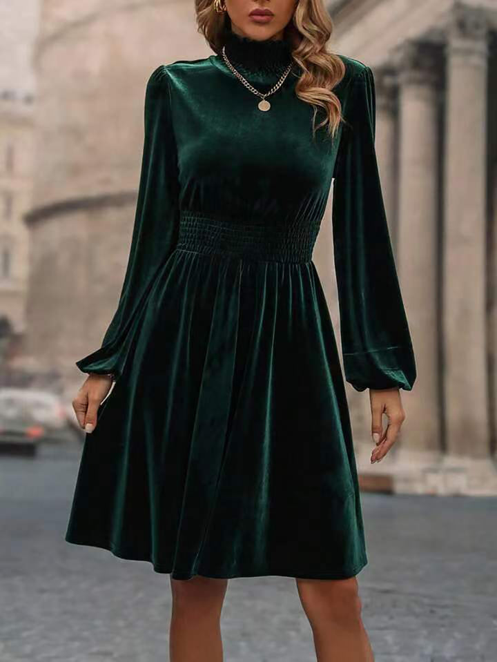 Women's Green A-Line Knee Length Dress