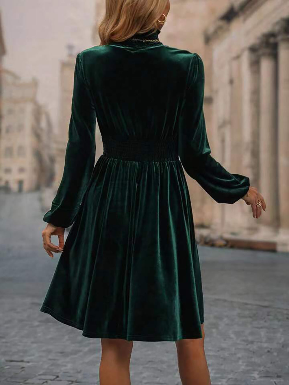 Women's Green A-Line Knee Length Dress