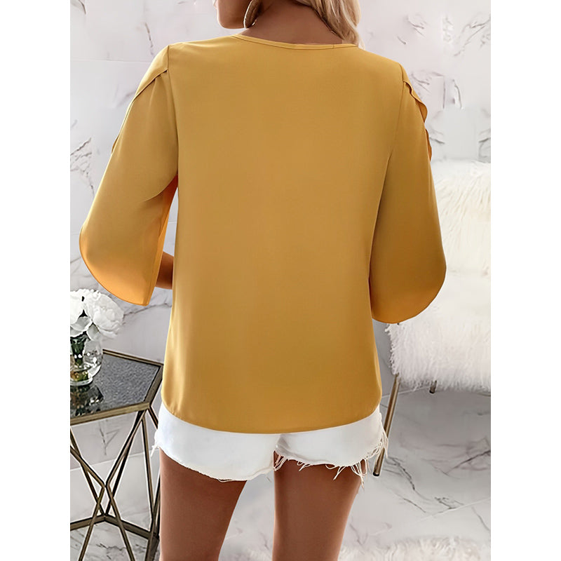 Yellow Square Neck Regular Top