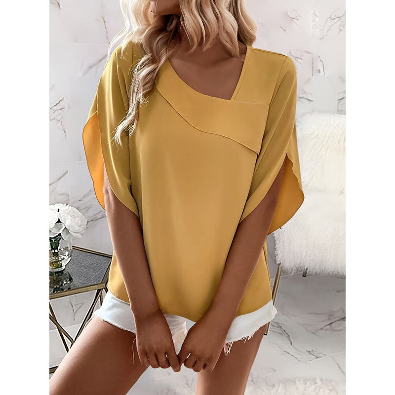 Yellow Square Neck Regular Top