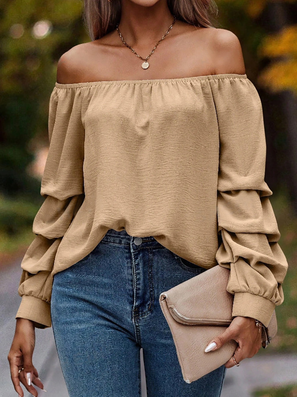 Women Solid Off-Shoulder Top