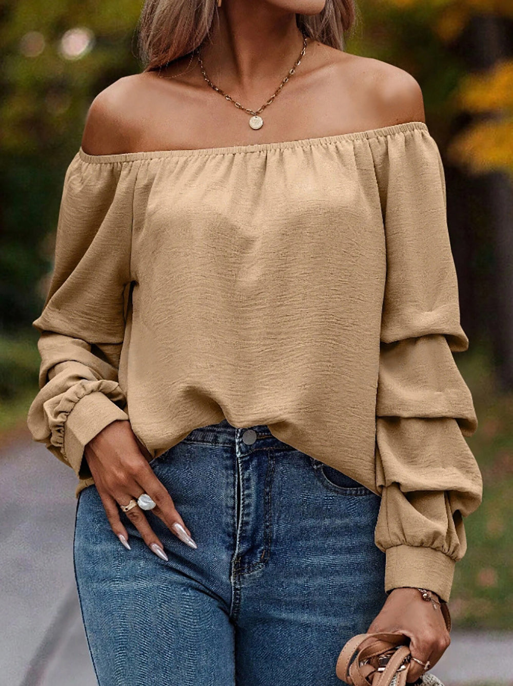 Women Solid Off-Shoulder Top