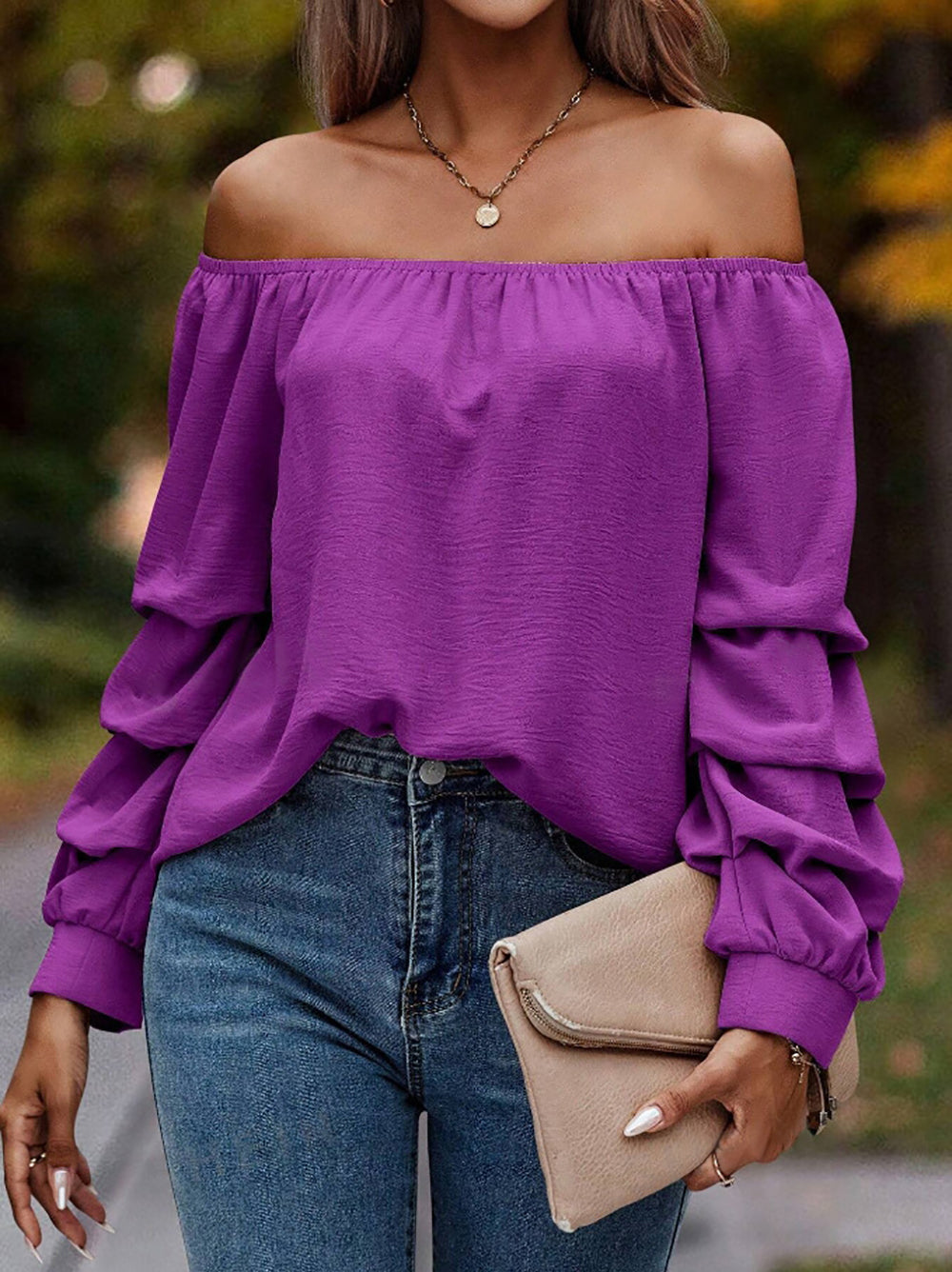 Women Solid Off-Shoulder Top