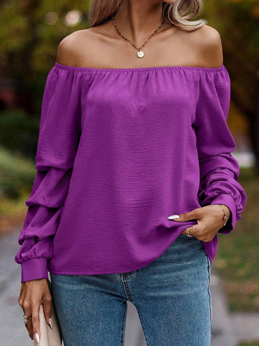 Women Solid Off-Shoulder Top