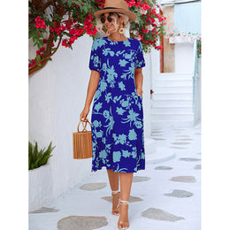 Floral Printed A-Line Midi Dress