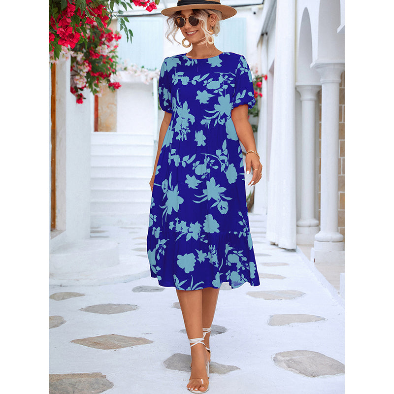 Floral Printed A-Line Midi Dress