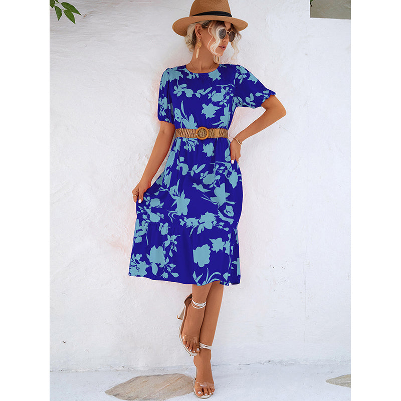 Floral Printed A-Line Midi Dress