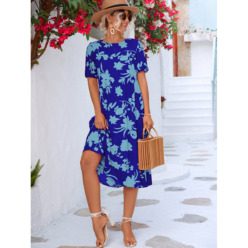 Floral Printed A-Line Midi Dress