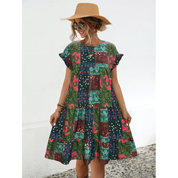 Ethnic Motifs Printed A-Line Midi Dress