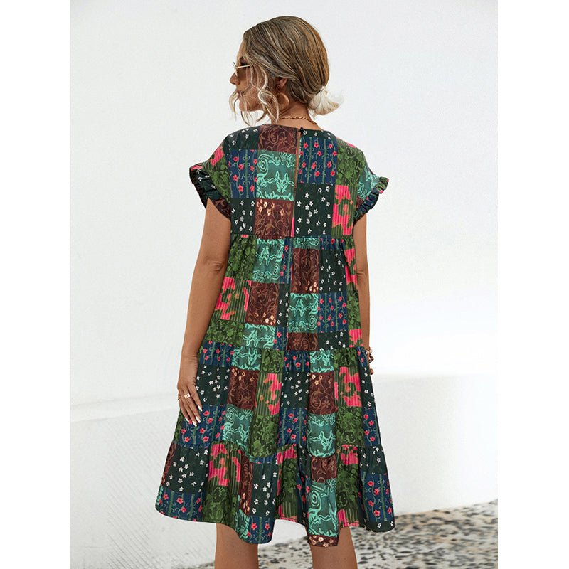 Ethnic Motifs Printed A-Line Midi Dress