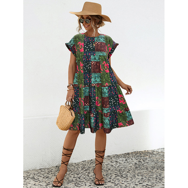 Ethnic Motifs Printed A-Line Midi Dress