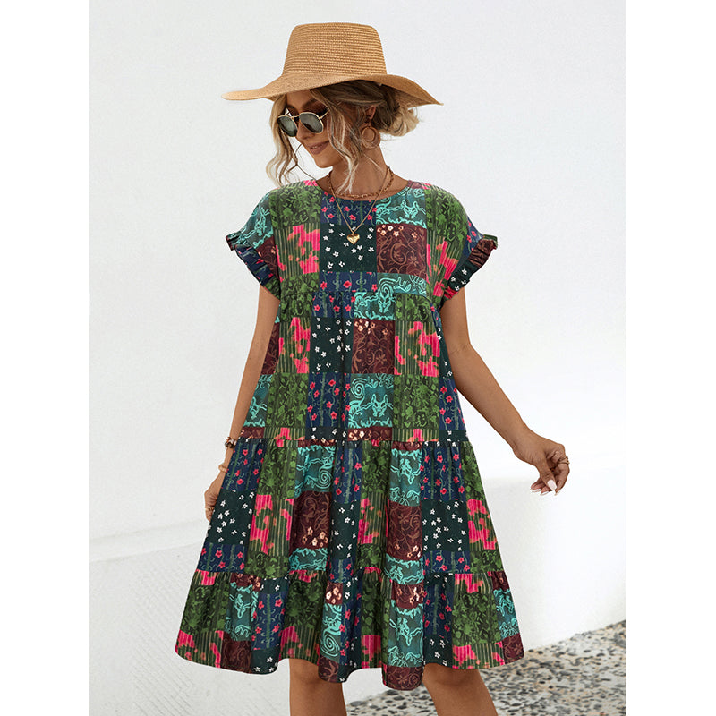 Ethnic Motifs Printed A-Line Midi Dress