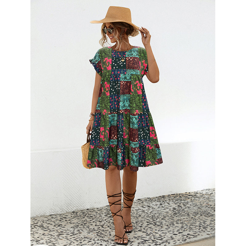 Ethnic Motifs Printed A-Line Midi Dress