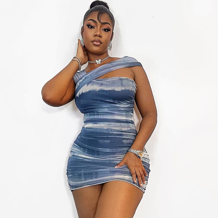 Blue Bodycon Mini Dress