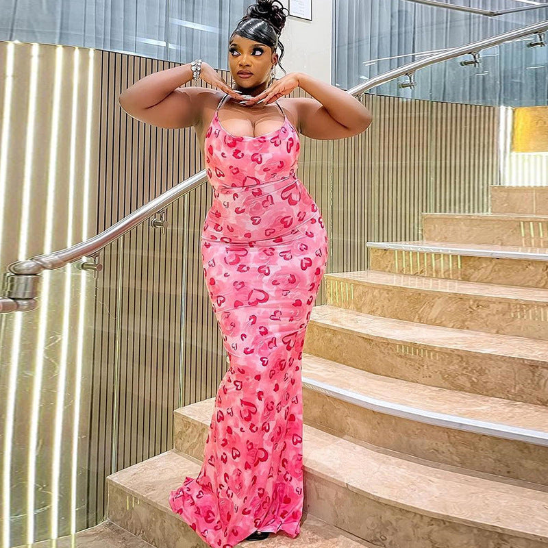 Print Bodycon Maxi Dress