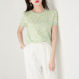 Floral Printed Round Neck Top