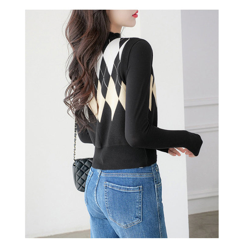 Self Design V-Neck Sweater Vest
