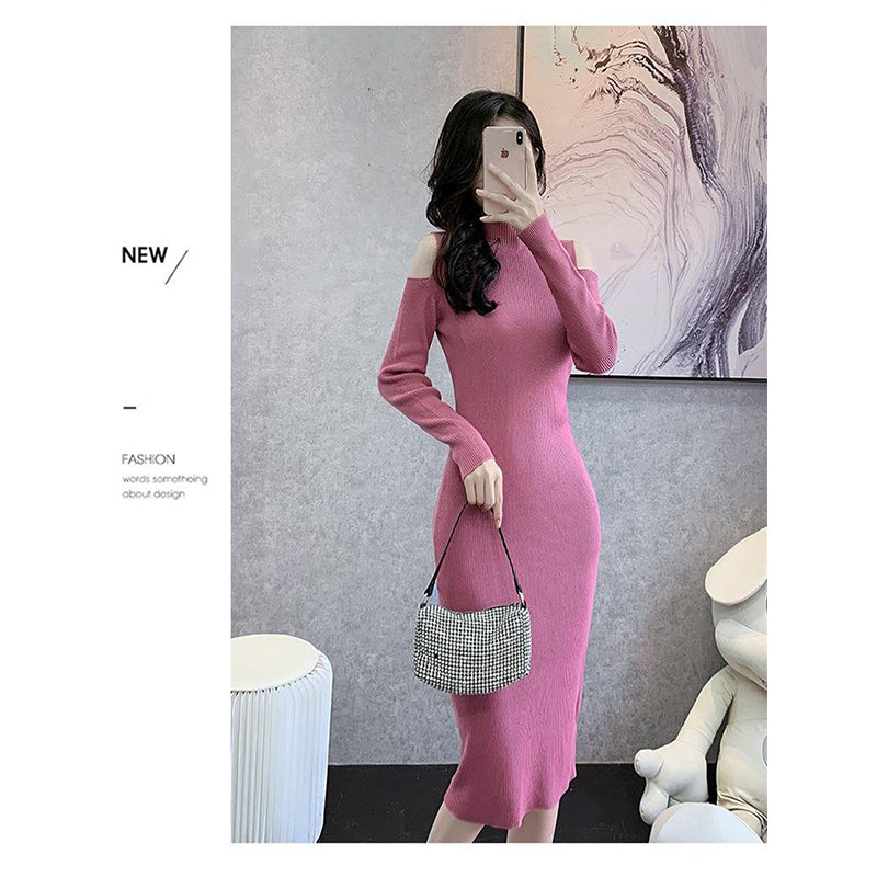 Pink High Neck A Line Dress