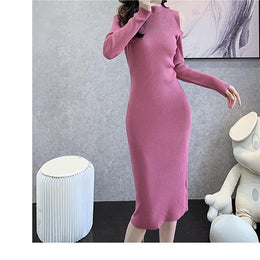 Pink High Neck A Line Dress