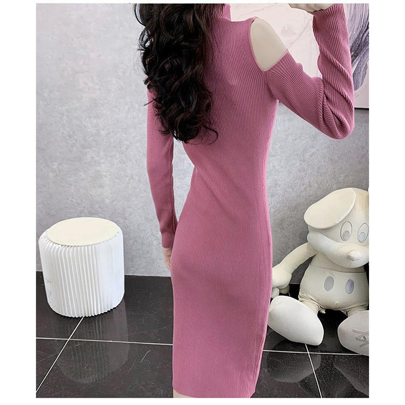 Pink High Neck A Line Dress