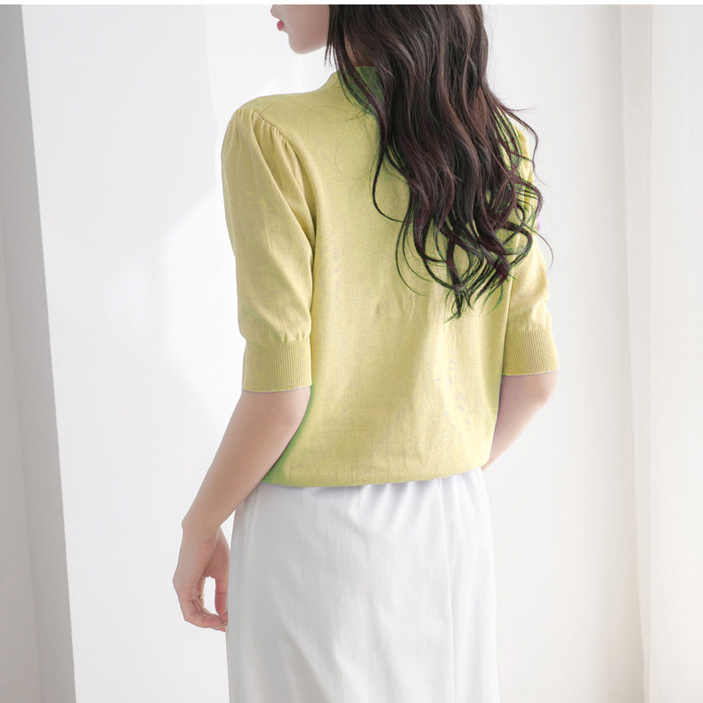 V-Neck Short Sleeves Casual Top
