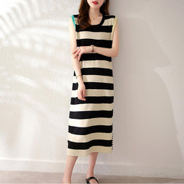 Striped Bodycon Midi Dress