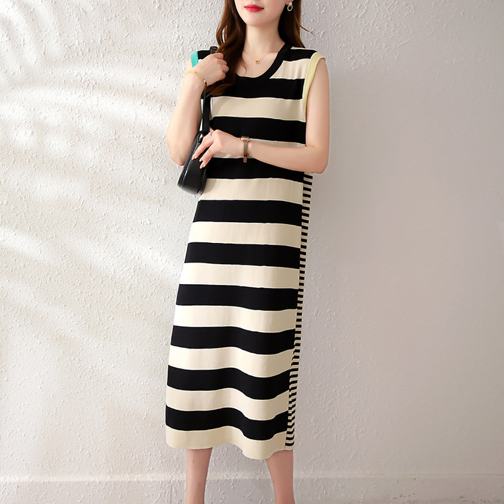 Striped Bodycon Midi Dress