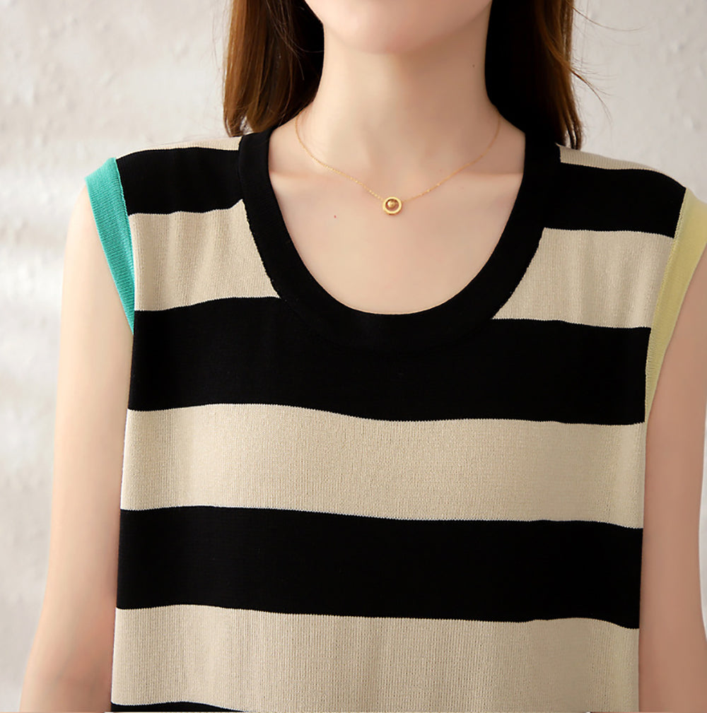 Striped Bodycon Midi Dress